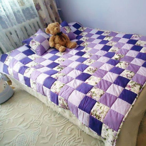 fazer decoração com patchwork colcha
