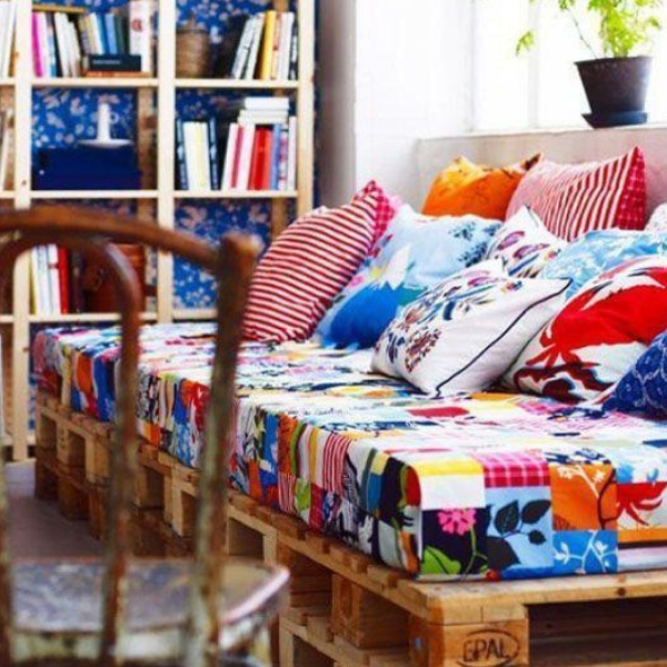 fazer decoração com patchwork sofa