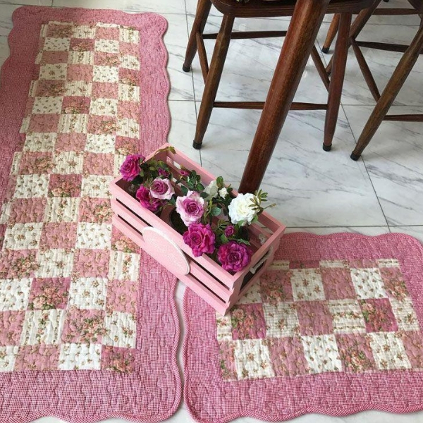 fazer decoração com patchwork tapetes cozinha