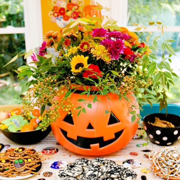 ideias de decoração de halloween flores