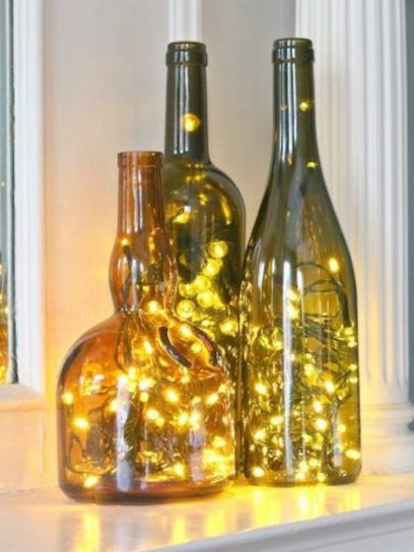 16 Sugestões de decoração de Natal com garrafas de vidro