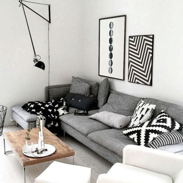 decoração com quadros preto e branco