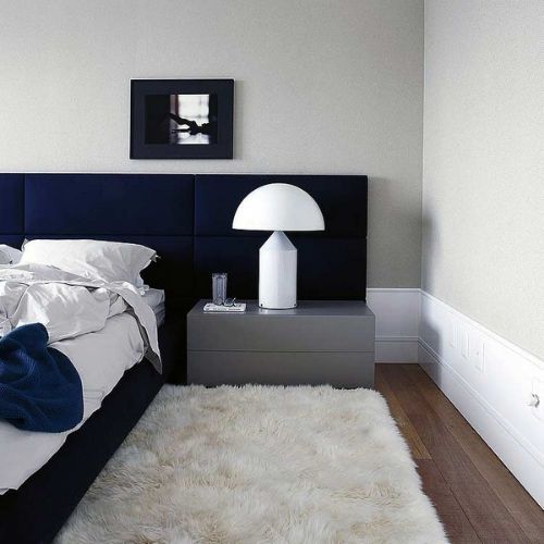 decoração de quarto de casal com geometria