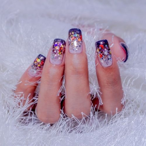 degradê com glitter