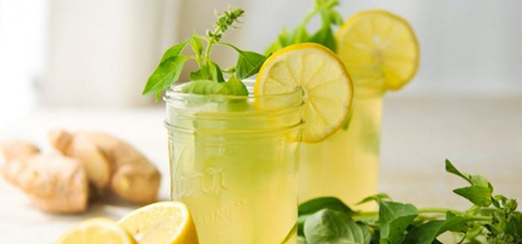 drinks sem álcool com limão