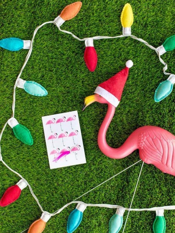 modelo enfeites de natal de feltro luzes