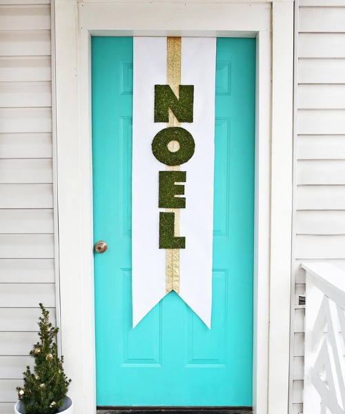 ideia enfeites de natal para porta bandeira