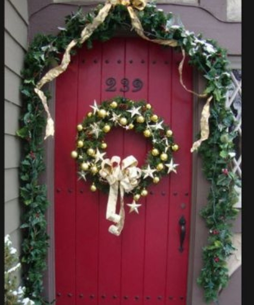 ideia enfeites de natal para porta guirlanda