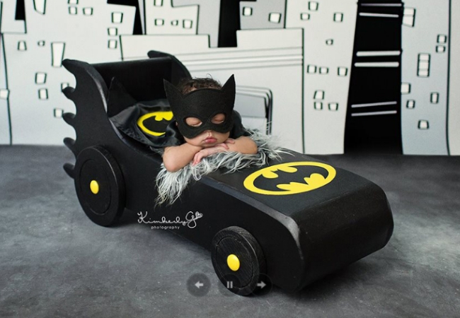 ideia ensaio fotografico de bebe batman