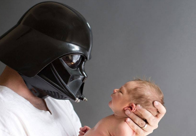 ideia ensaio fotografico de bebe darth