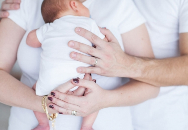 ideia ensaio fotografico de bebe familia