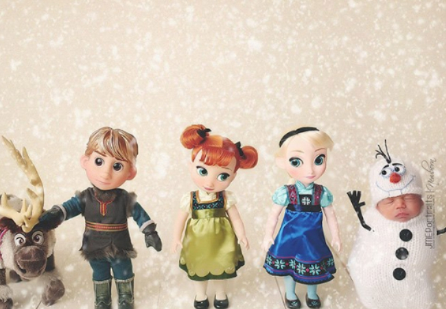 ideia ensaio fotografico de bebe frozen