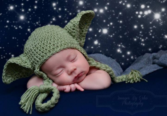 ideia ensaio fotografico de bebe yoda