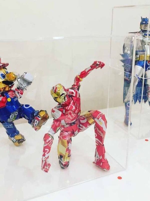 artesanato com latinhas esculturas