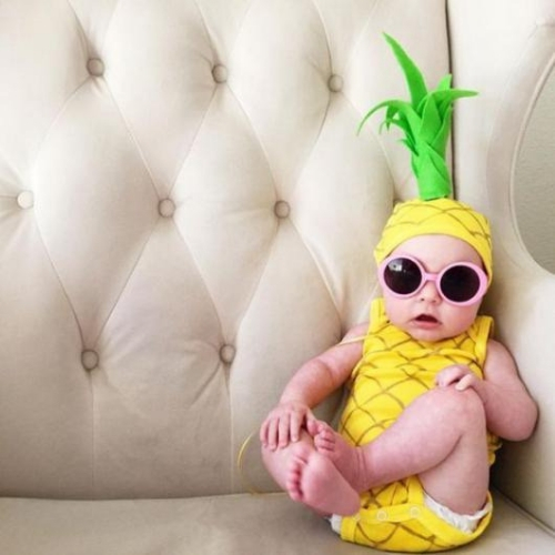 ideia de fantasia de carnaval para bebê abacaxi