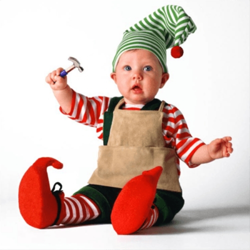 ideia de fantasia de carnaval para bebê elfo
