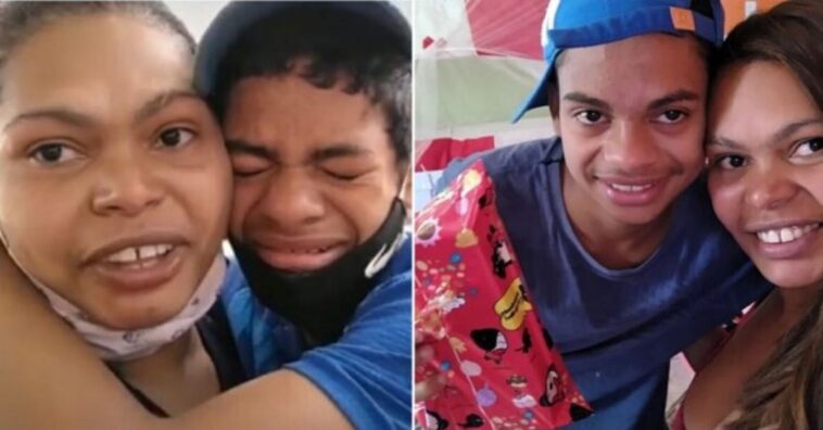 filho ganha celular da mãe