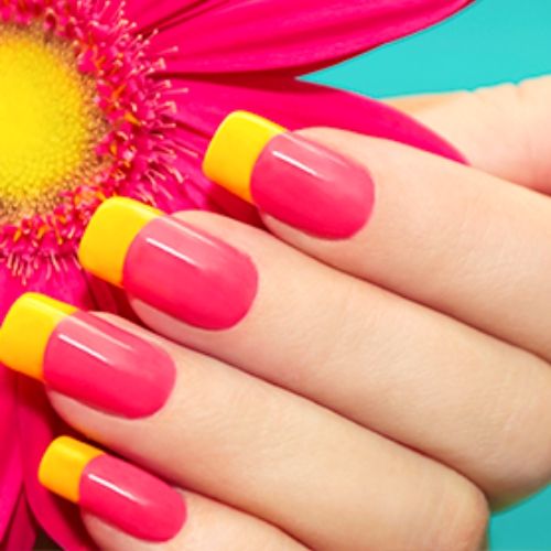 modelo francesinha diferente amarelo e pink