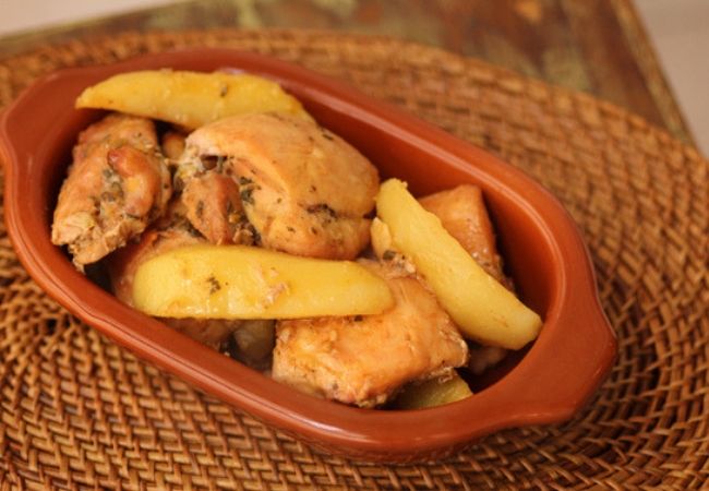 frango na cerveja light com batatas