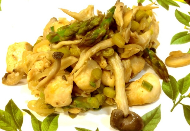 receita fricasse de frango aspargos