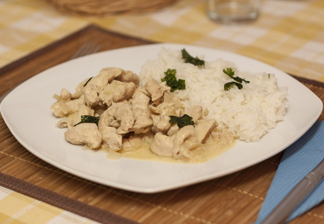 receita fricasse de frango gluten