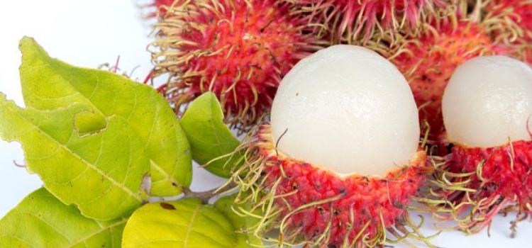 frutas exóticas tipo rambutão