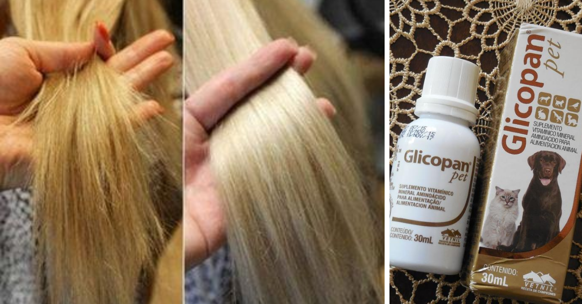 Glicopan Pet nos cabelos
