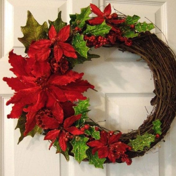 modelos guirlandas de natal flores natalinas