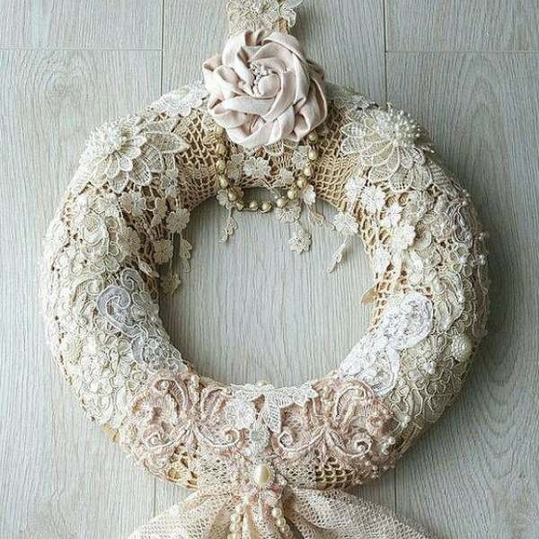 modelos guirlandas de natal renda