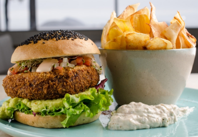 hambúrguer de siri com especiarias