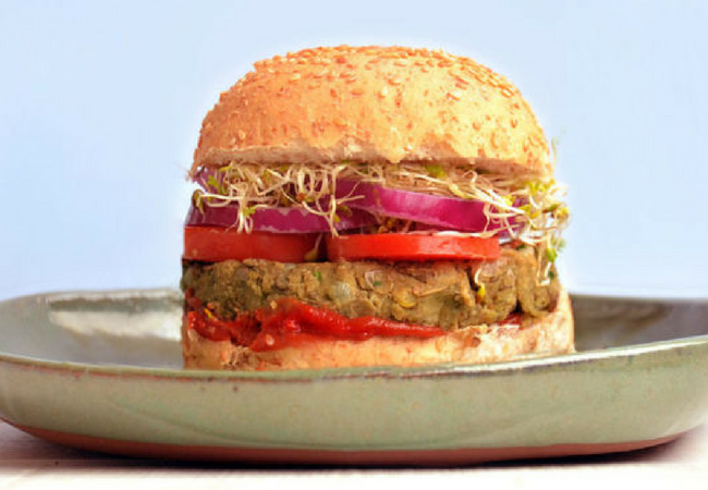 receita de hambúrgueres veganos de lentilha