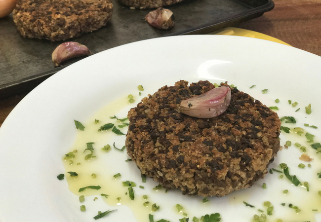 receita de hambúrgueres veganos de soja