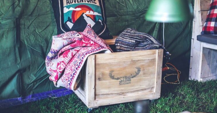 decoração com caixote de feira