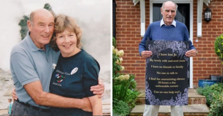 idoso viuvo faz cartaz pedindo por amigos