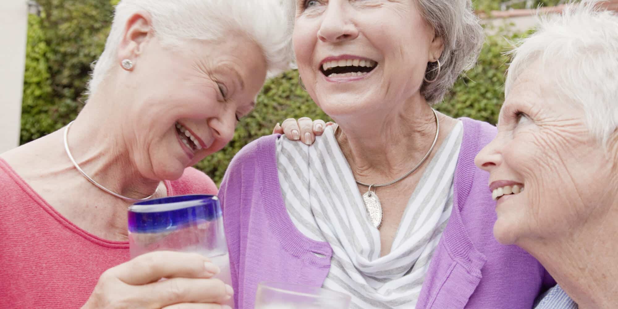Older Caucasian women smiling