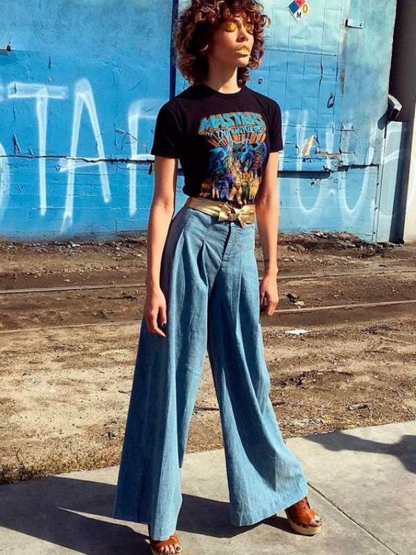 calça pantalona jeans