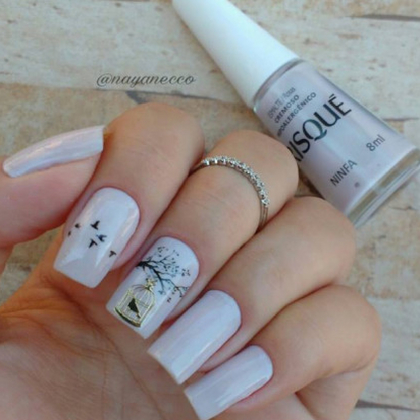 modelo de joia de unha gaiola dourada