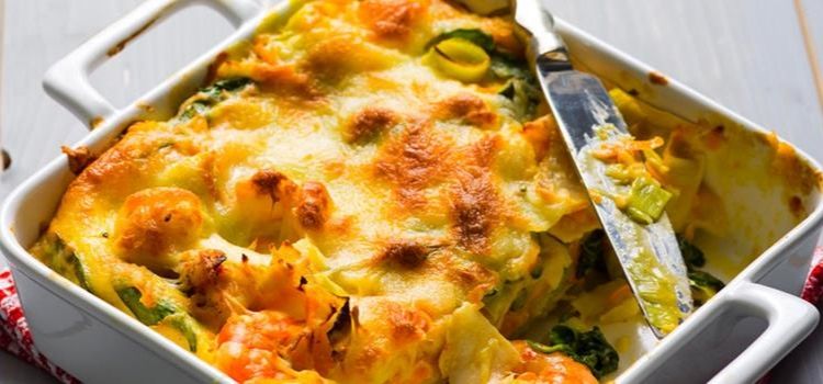 receita de lasanha com camarão e legumes