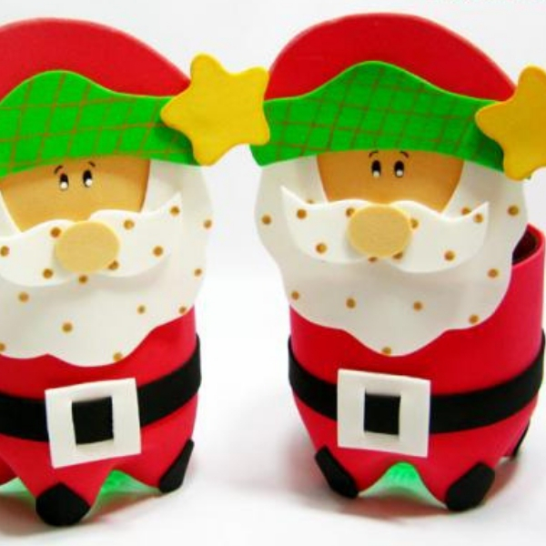 ideia lembrancinhas de natal com garrafa pet noel