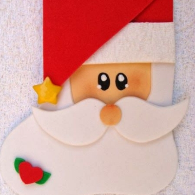 ideia lembrancinhas de natal em eva cartão