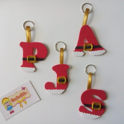 ideia lembrancinhas de natal em eva chaveiro