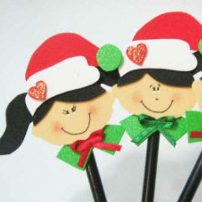 ideia lembrancinhas de natal em eva decor lápis