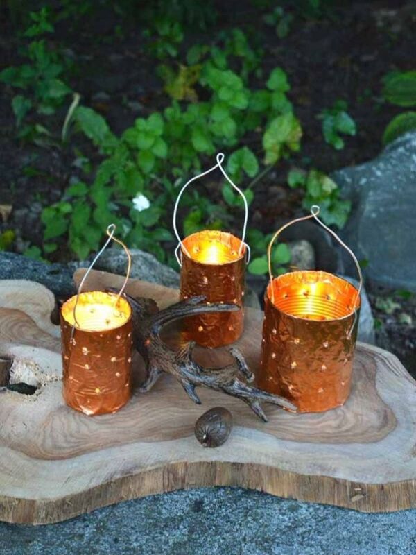 luminária de latinhas