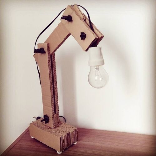 luminaria mesa papelão