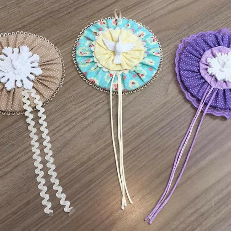 mandala com artesanato em tecido