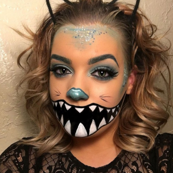 ideia maquiagem de halloween gato