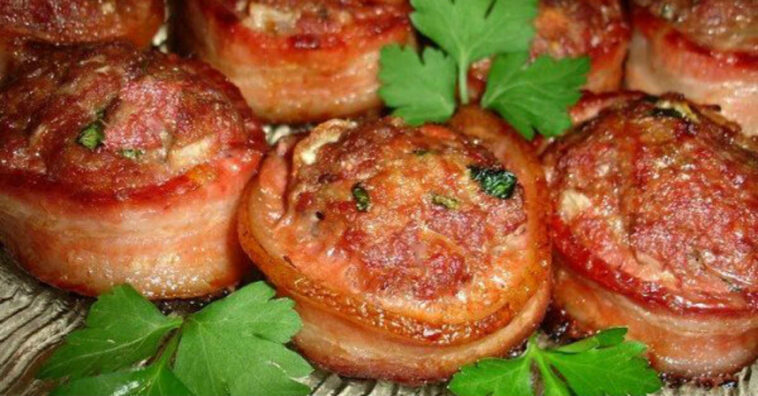 medalhão de carne moída com bacon