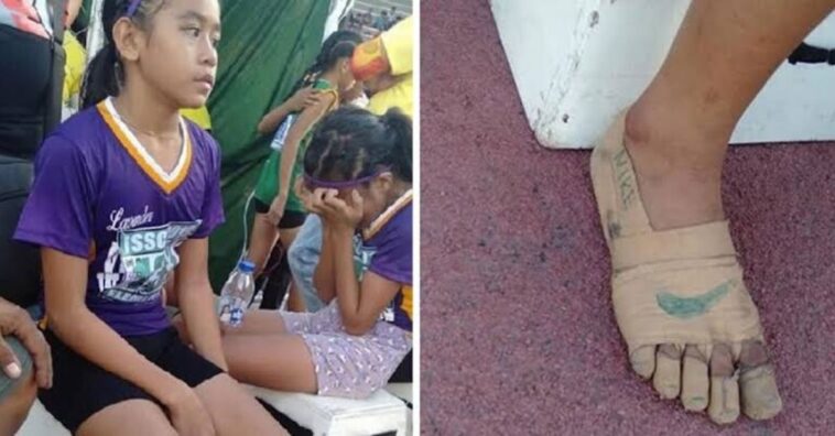 menina vence corrida sem usar tênis