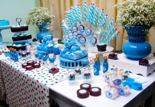 festa de mesversário azul