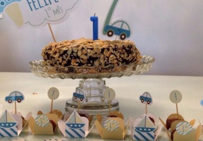 festa de mesversário simples menino